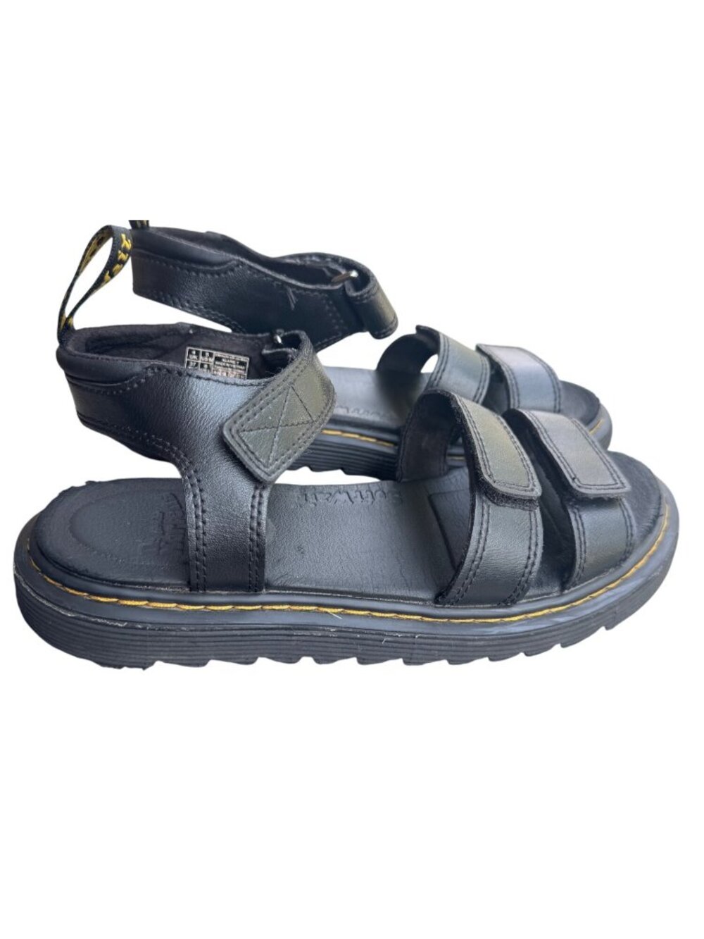 Dr. Martens Klaire Black Leather Sandals Adjustable Straps Womens EU 37 US 6